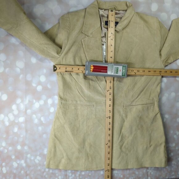 Denim & Co Tan Suede Leather Jacket, Women's Small, NWT - Picture 6 of 12